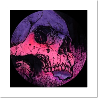 Icon Disc Purple Fade Skull Posters and Art